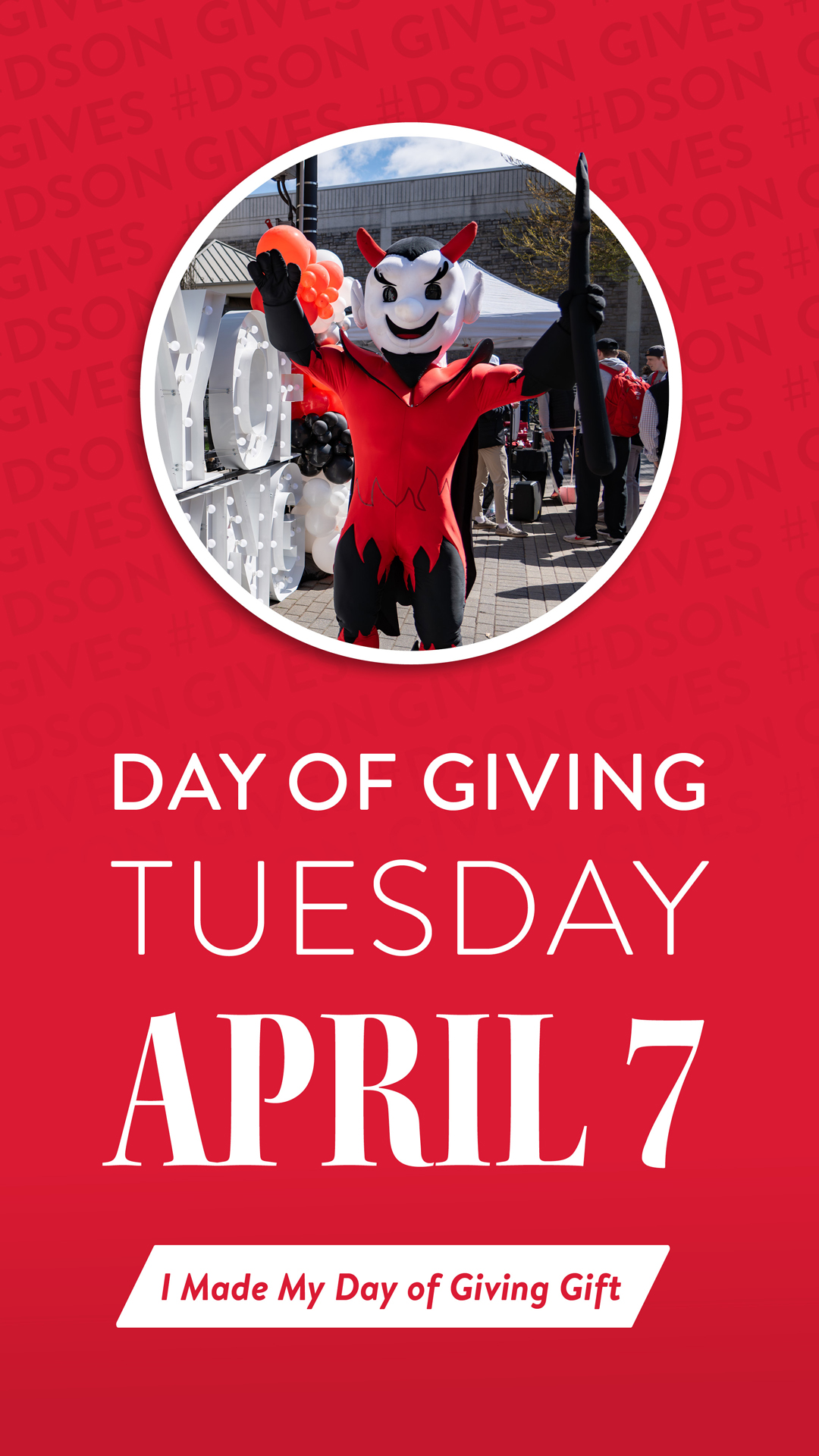 Day of Giving, Tuesday, April 7, I made my Day of Giving Gift