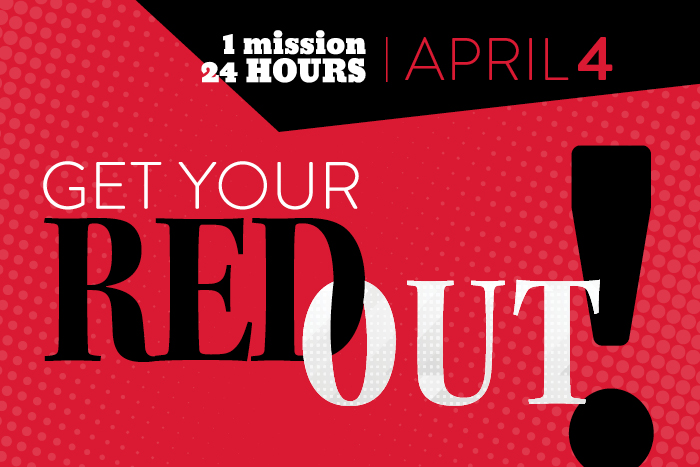 Day of Giving, Get Your Red Out, Tuesday April 4