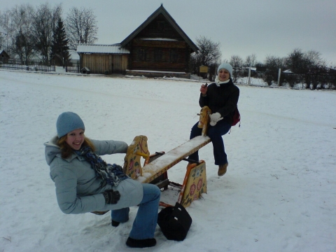 students enjoying Suzdal winter