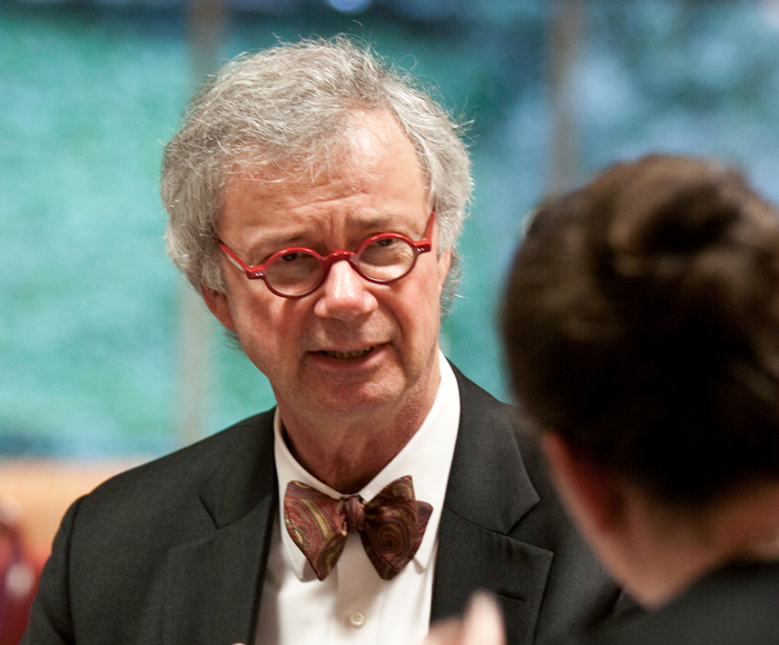 President Durden talks with a student during his Quarry "office hours."