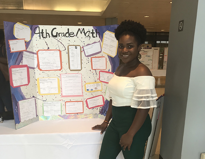 Elizabeth Dada '20 (educational studies, sociology) is a teaching fellow at Breakthrough Greater Boston this summer, where she teaches math and interacts with Boston-area youths.