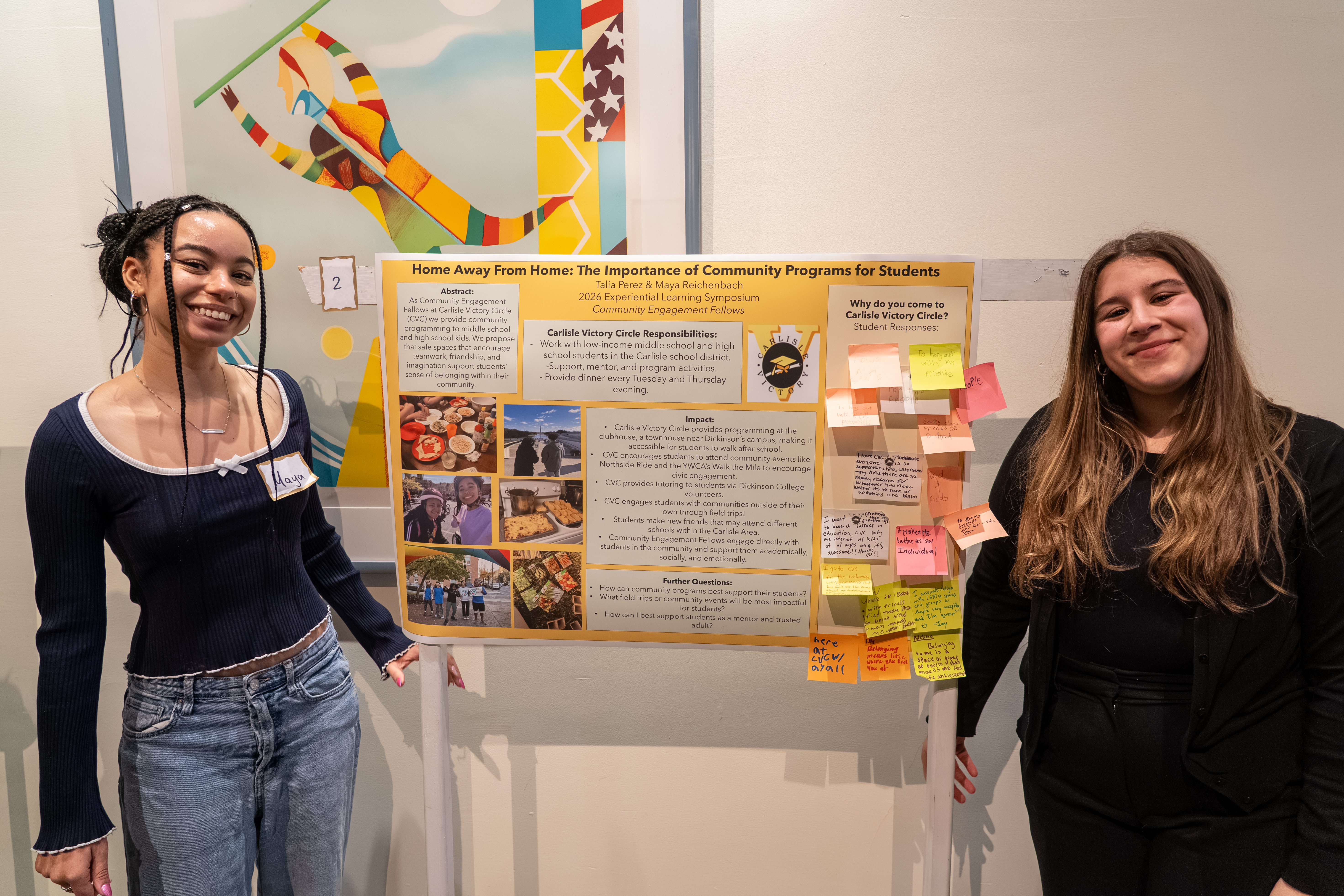 2026 ELS winners Maya and Talia with their poster 