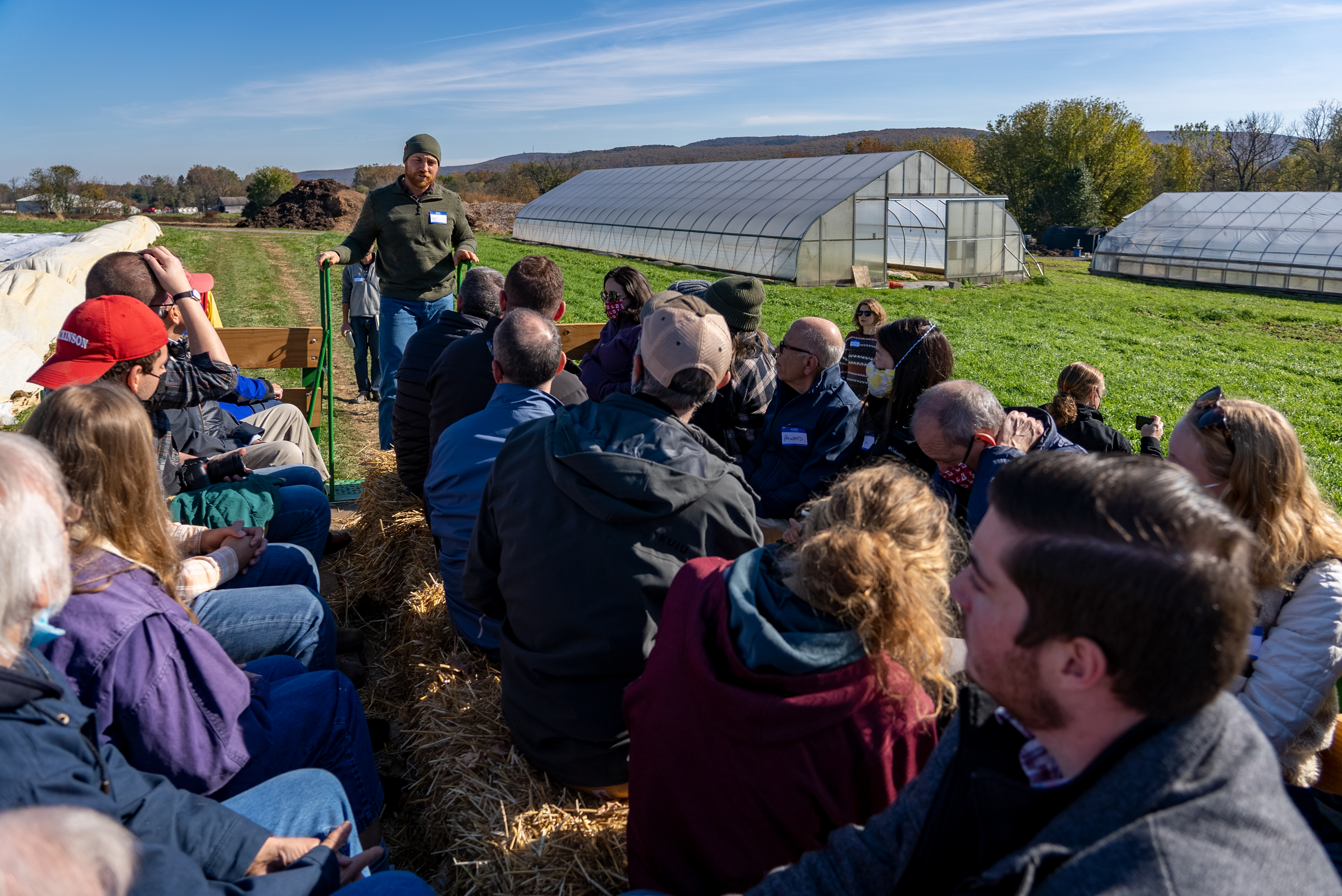 Visitors to the College Farm were invited to take a tour of farm grounds. Photo by Joe O'Neill.