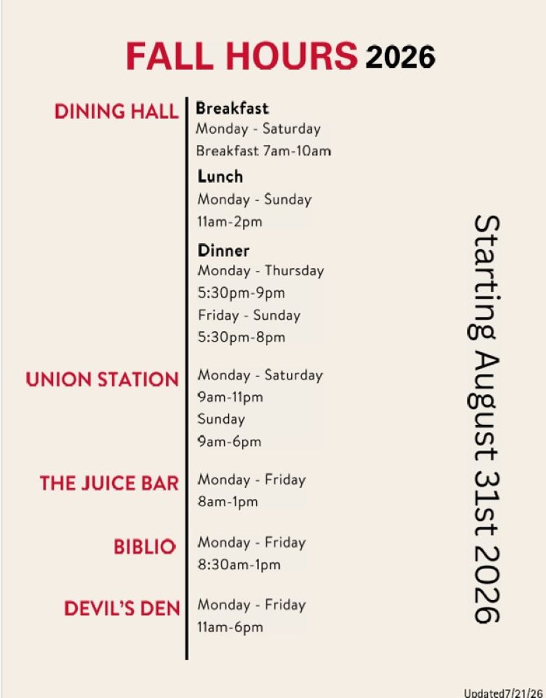 Fall Hours 2026