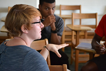 Student in class