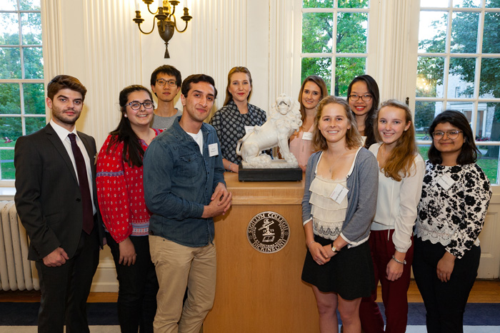 Current Sandia Foundation scholarship students pose for a photo during the event. 