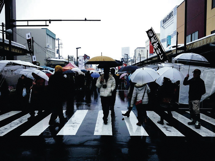 Least Touristy Travel Photo (WINNER) “Ame 
Amekko-Ichi (Rainy Candy Market Festival),” Odate, Akita, Japan, 
by Jasmine Gatten ’17