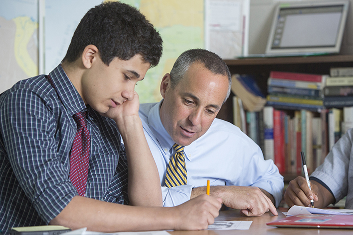 Glenn Whitman ‘91 with student Zein Haidar, a senior at St. Andrew’s Episcopal School in Potomac, Md.