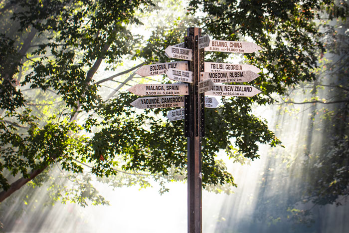 the global signs on Dickinson's campus