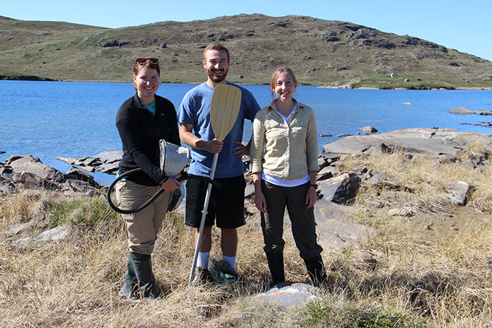 Helen Schlimm &#039;17, Max Egener &#039;16 and Assistant Professor of Environmental Studies Kristin Strock in Greenland, 2015.