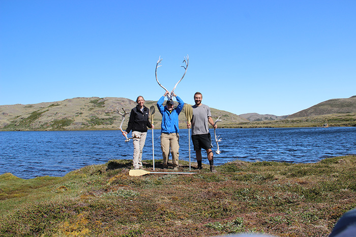 Students doing research in greenland