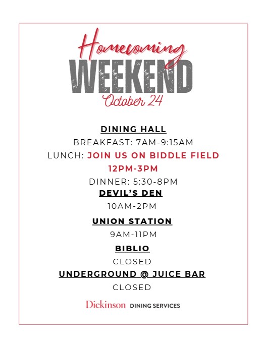 Homecoming 2026 Hours