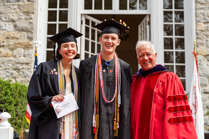 Denys Sharpylo and Amelia Kostin are awarded the William F. Hufstader Senior Prizes. Photo by Dan Loh.