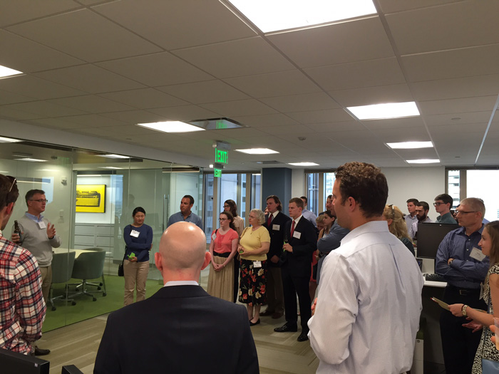 Bruce Rychick '89 discusses his Dickinson experience with alumni, parents and students during the July 20 Career Conversations event in Boston.