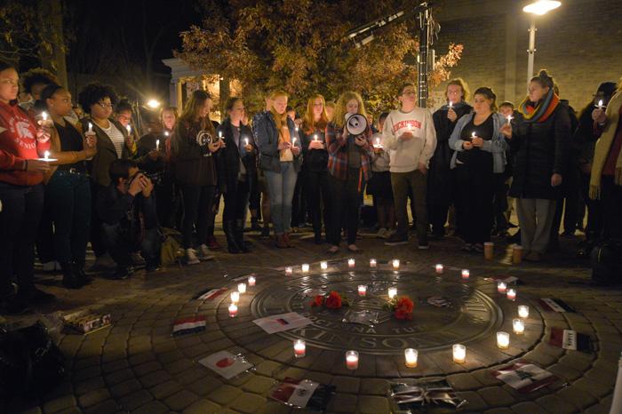 students at vigil