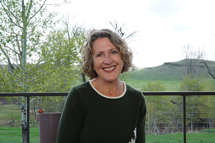 Smiling woman, outdoors