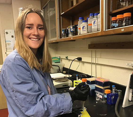 This summer, Lauren Kageler '20 is a research assistant in the Hastings Research Lab at Loyola University Maryland, where she's leveraging biochemistry against trash and waste.