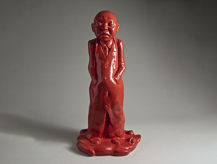 Li Chao, Man Standing on Frog, 2008, ceramic, 30.5 x 15 x 11 in. (77.47 x 38.1 x 27.94
cm). The Trout Gallery, 2010.2.