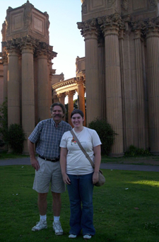 Photograph of a student on an intership with Faculty.