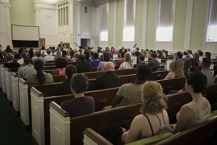 Nearly 200 students, faculty and staff members gathered in Allison Hall on Feb. 24 to honor the memory of Legacy Watkins '18.