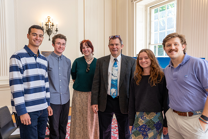 Edwards and a few of his students who've conducted fieldwork in the Arctic. Photo by Dan Loh.