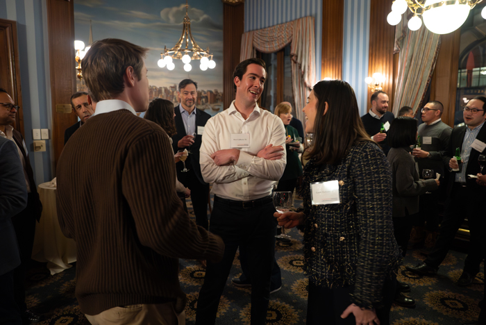 Alumni working at Morgan Stanley, Wells Fargo, NBCUniversal and more connected during the event.