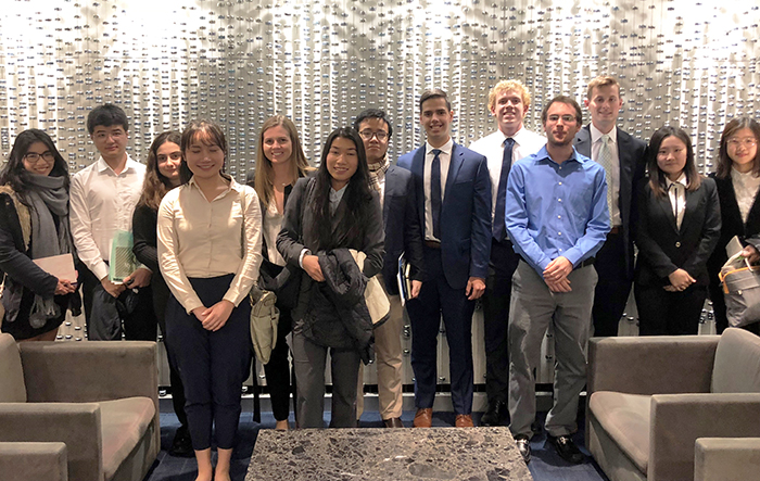 At KPMG's U.S. office, students learned about career opportunities at one of the top-four professional-services companies in the world.