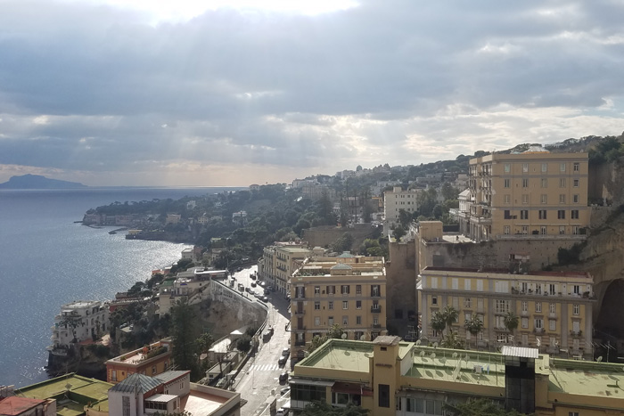 The coastline in Naples, Italy