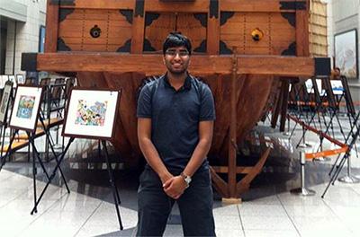 Sahill Nayyar'16 poses during a poster session at the Pennsylvania Capitol, where he presented original research. Photo courtesy of Nayyar.