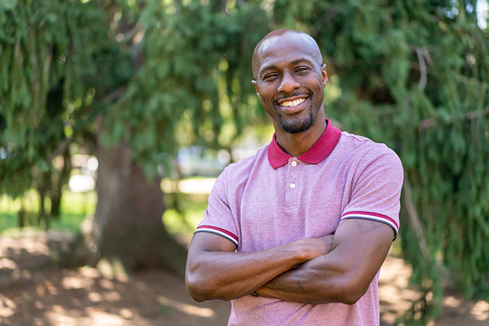 "I’m very open to conversation. I never want anyone to be afraid to ask me a question." Meet Theo Nugin, Dickinson's trauma counselor and outreach coordinator.