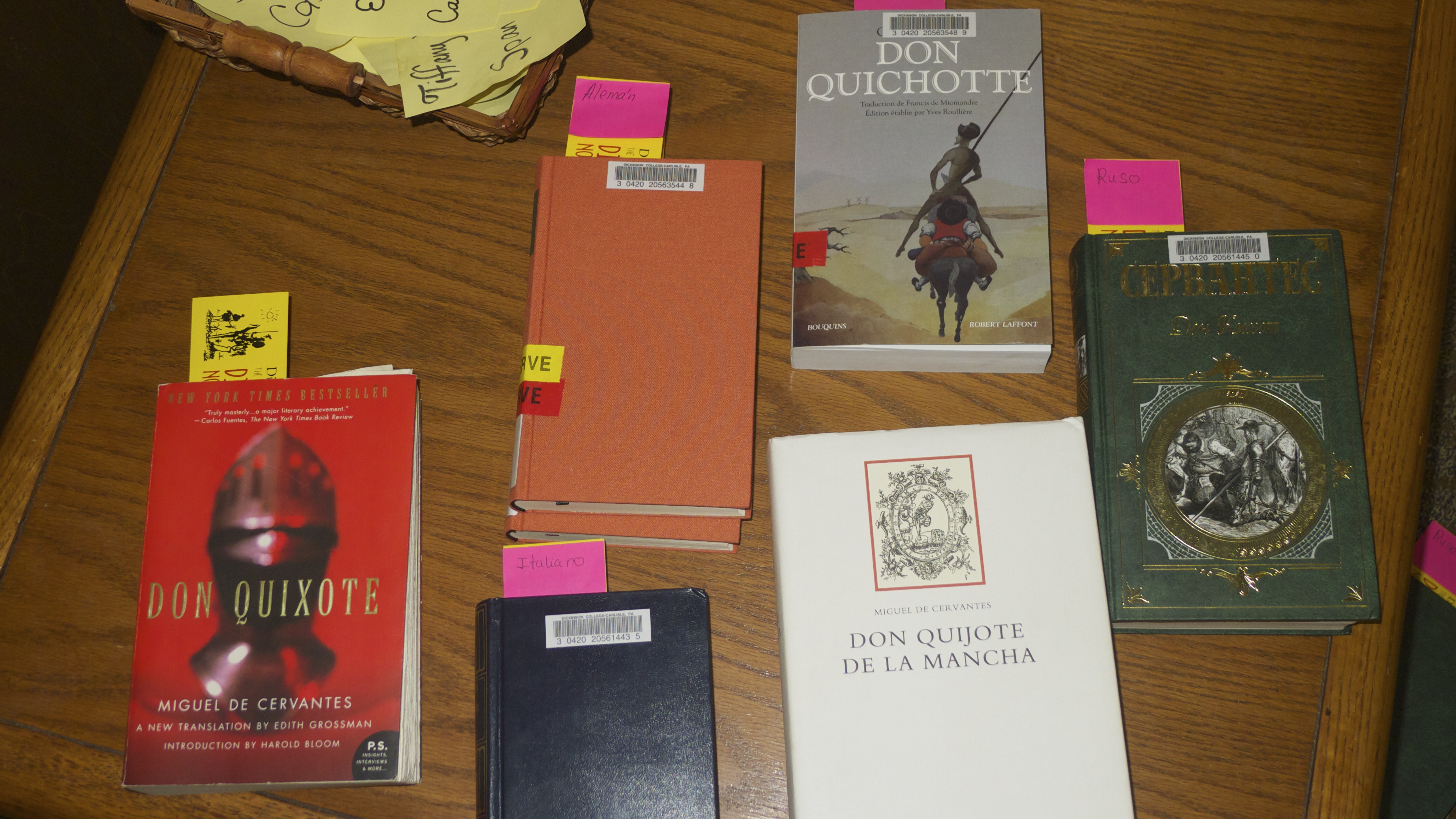 A few of the many Cervantes's Don Quixote translations.