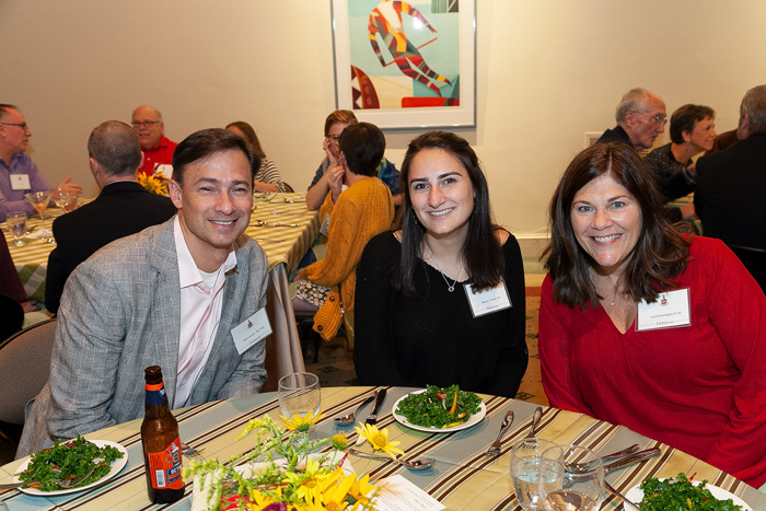 David Carlson poses with his daughter, Devon Carlson '20, and his wife, Lara Pennington, at a recent Homecoming & Family Weekend event on campus.