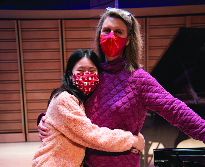 Ruby Ngo '22 (left) and Professor of Music Jennifer Blyth.