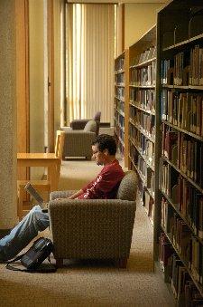 Student in Library