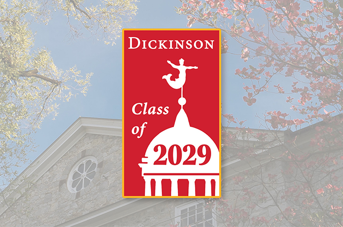 The class pins display the class year and an iage of the Old West cupola and mermaid, an enduring symbol of the college. Photo illustration by Skylar Ellsworth.