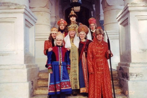 students dressed in native costumes