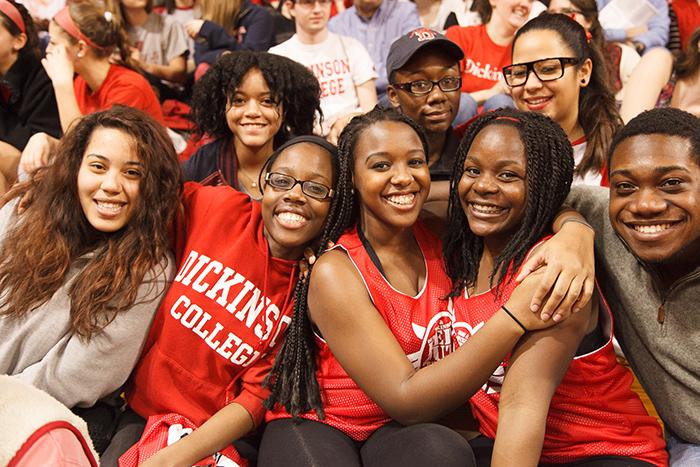 Basketball fans in Kline Center