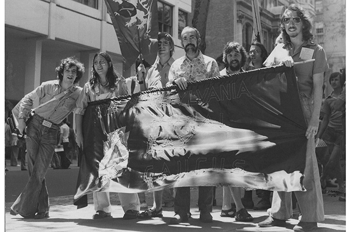 Members of the Pennsylvania Rural Gay Caucus at the Philadelphia Gay Pride Parade, c. 1976. Photo by Bari Lee Weaver.