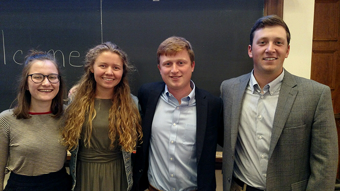 From left: Jackie Goodwin, Emily Whitaker, Max Singer and Jake Band, all of the class of ’17.