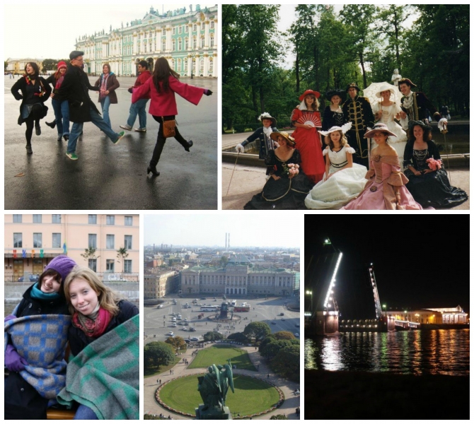 Various photos of Saint Petersburg and Dickinson students experiencing it.