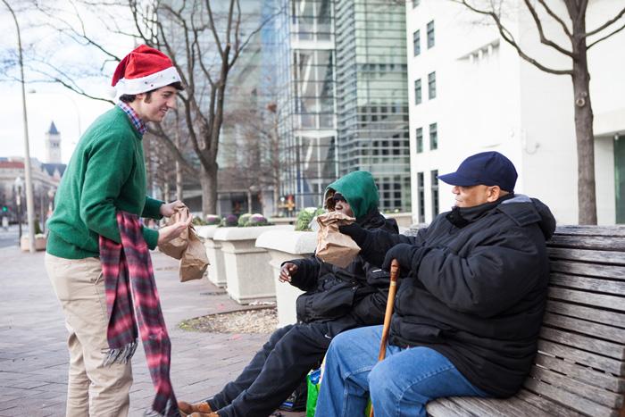 john allen with a homeless man