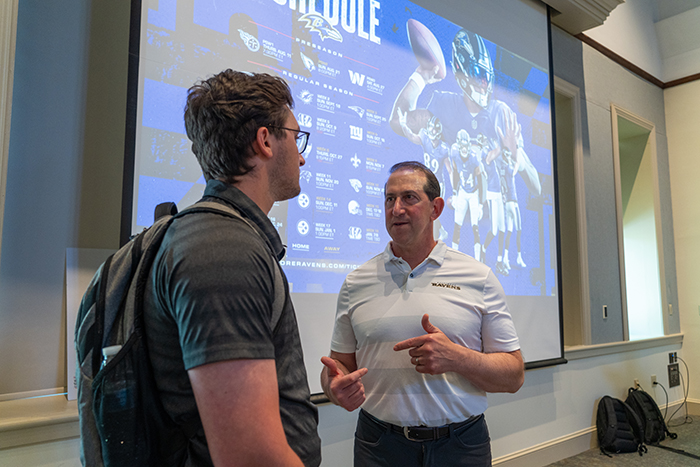 Opportunities to connect with alumni in fields of interest are a hallmark of the Dickinson experience. Photo by Dan Loh.