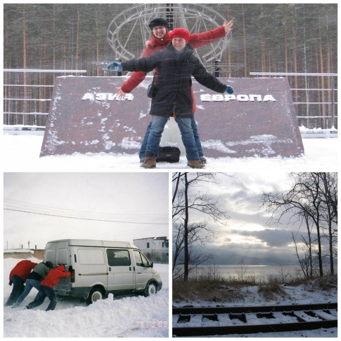 Various photos of students exploring Russia beyond Moscow.