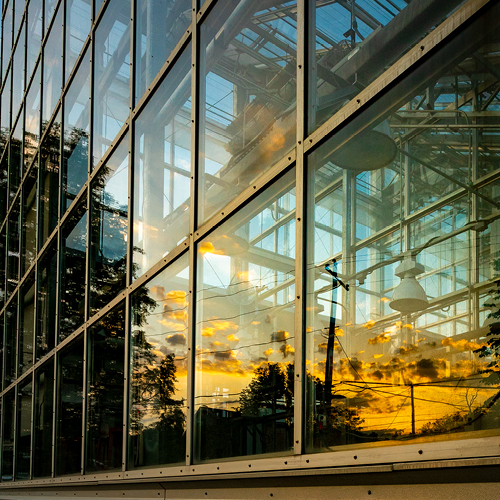 Reflection of sky in windows