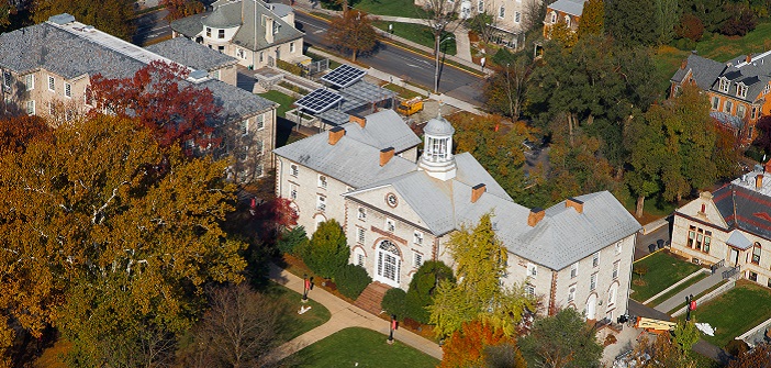 Dickinson aerial photo of Old West and Althouse Trellis solar panels. 