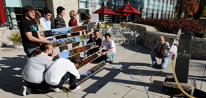 Physics students build a solar tracker. 