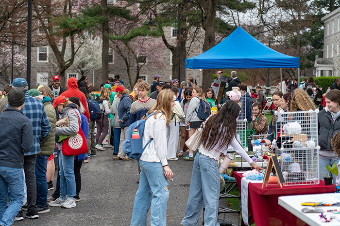 Students attending the outdoor Sustainability Expo at Dickinson college in 2026