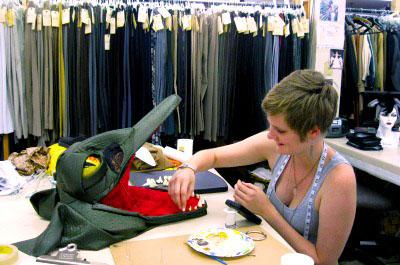 Picture of Sydney Moffat designing aligator head 