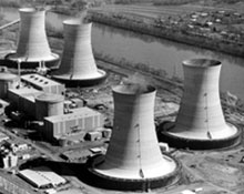 Photograph of nuclear power plant on three mile island.