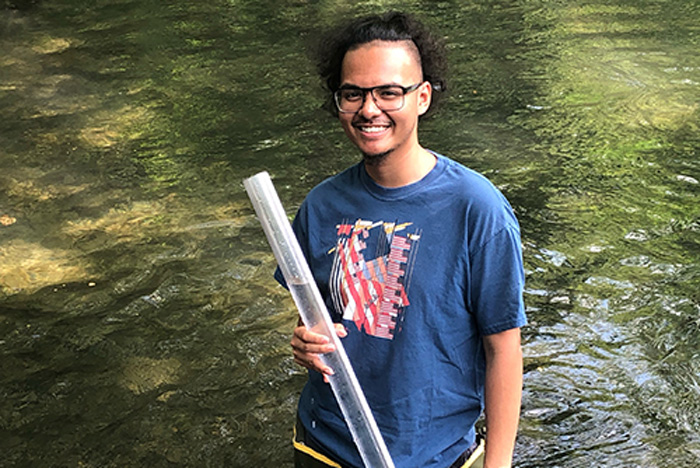 Angelo Tarzona '21 is the summer watershed coordinator at the Alliance for Aquatic Resource Monitoring (ALLARM) at Dickinson, where he is gleaning information about watershed health and geography.